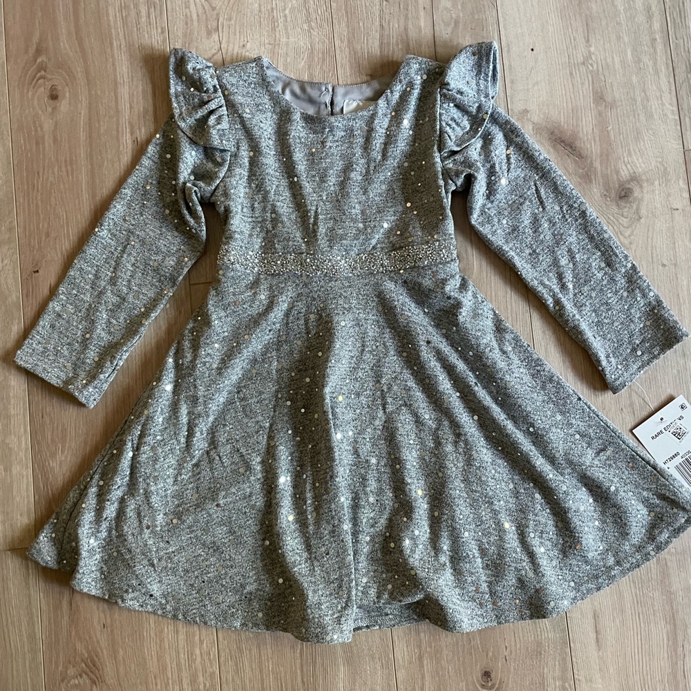 NWT Grey with Sparkle Flare Dress